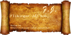 Flikinger Jákob névjegykártya